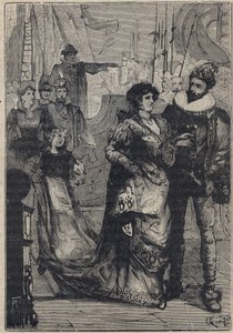 لقاء بين لوكريزيا بورجيا وألفونسو الأول ديستي ، دوق فيرارا (1476-1534) - نقش من "لوكريزيا بورجيا" لأوسكار بيو - 1883 بواسطة مجهول مجهول