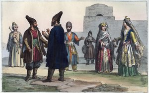 ملابس الفرس في القرن التاسع عشر - نقش من عادات وتقاليد جميع شعوب الكون. أي تاريخ الحكومة ، والقوانين ، والميليشيات ، ودين جميع الأمم من أبعد الأوقات حتى يومنا هذا "1856 بواسطة مجهول مجهول