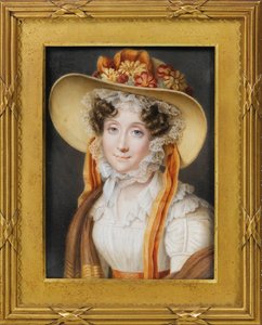 صورة أديلايد دورلينز (1777-1847) - الأميرة يوجين (أو يوجيني) أديلايد لويز دورلينز ، المعروفة باسم مدام أديلايد أو مادموزيل دي شارتر - بواسطة مجهول ، - ألوان مائية ، غواش على البوق بواسطة مجهول مجهول