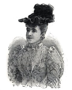 صورة للمغنية الإيطالية أديلينا باتي (1843-1919). نقش في "" Le Petro Parisien "" بواسطة مجهول مجهول