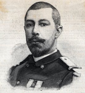صورة أنطوان ميزون (1853-1899) المستكشف الفرنسي في إفريقيا. نقش في "" Le Peute Parisien "" بواسطة مجهول مجهول