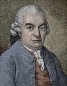 صورة لكارل فيليب إيمانويل باخ (إيمانويل) (1714-1788) ، مؤلف موسيقي ألماني (نقش) بواسطة مجهول مجهول