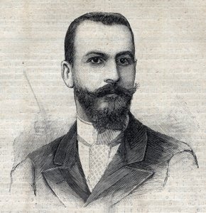 صورة لكازيمير مايستر (1867-1957) المستكشف الفرنسي في إفريقيا. نقش في "" Le Peute Parisien "" بواسطة مجهول مجهول