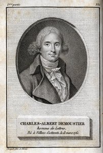 صورة للكاتب الفرنسي تشارلز ألبرت ديموستييه (1760-1801). نقش من عام 1819 في "Lettres a Emilie sur la mythologie" لتشارلز ألبرت ديموستييه (1760-1801). مجموعة خاصة. بواسطة مجهول مجهول