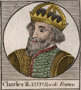 صورة شخصية لتشارلز الثاني الأصلع (823-877) ، ملك فرنسا - تشارلز الثاني (823-877) الأصلع - نقش من "Instruction sur l'Histoire de France" "لتشارلز كونستانت لو تيلير 1821 بواسطة مجهول مجهول