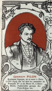 صورة لجيرمان بيلون (1535-1590) ، نحات فرنسي. نقش من عام 1914. مجموعة خاصة. بواسطة مجهول مجهول