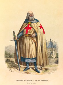 صورة جاك دي مولاي (1244 - 1314) ، السيد الكبير لفرسان الهيكل في القرن الثالث عشر ، نقش - مجموعة خاصة بواسطة مجهول مجهول