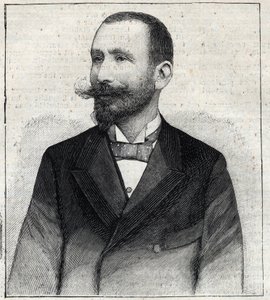 بورتريه لبيير سيلز (1854؟ -1921؟) كاتب فرنسي. نقش في "" Le Petro Parisien "" بواسطة مجهول مجهول