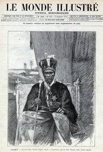 صورة توفا الأول (توفا) (حوالي 1850-1908) ، ملك داهومي (بنين) إلى بورتو نوفو (بورتو نوفو). جريدة. نقش في "Le monde illustree" عام 1892. مجموعة خاصة. بواسطة مجهول مجهول
