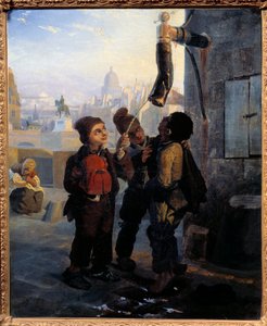 مدخنة صغيرة مدخنة تتعطل إلى ماء مضخة في Quai du Louvre في عام 1830 لوحة Anonymous. 1830 الأحد. 0،45 × 0،38 م بواسطة مجهول مجهول