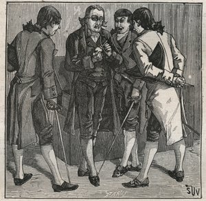 اختبار الماس Bresilian المقلد بواسطة John Mawe (1764-1829) عالم المعادن البريطاني. نقش من عام 1885 في "" Les Arts et metiers Illustres "" لأدولف بيتارد. بواسطة مجهول مجهول