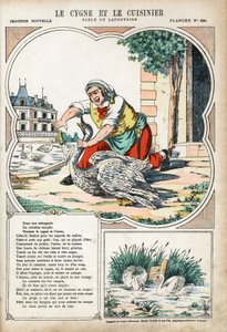 البجعة والطباخ. رسم توضيحي مجهول لـ Les Fables بواسطة Jean de LA FONTAINE (لافونتين) (1621-1695). تصوير بونت آ موسون ، حوالي عام 1880. مجموعة خاصة. بواسطة مجهول مجهول