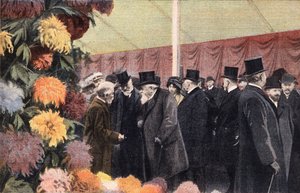 حفلة الأقحوان: معرض الأقحوان الرسمي. نقش. احدى جريدة "Le petit parisien" بتاريخ 20/11/1910. مجموعة خاصة. بواسطة مجهول مجهول