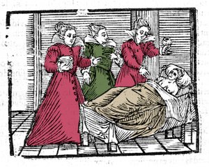 وفاة الساحرة في "" الخلاصة Maleficarum "" لفرانشيسكو ماريا جوازو أو Guaccio أو Guaccius (15 ؟؟ -16 ؟؟) 1608 بواسطة مجهول مجهول
