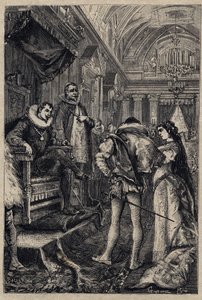 زواج جوليا فارنيزي من أورسينو أورسيني في منزل رودريجو بورجيا 1489 - نقش من "لوكريزيا بورجيا" "لأوسكار بيو - 1883 بواسطة مجهول مجهول