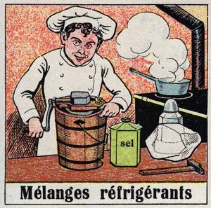 صناعة التبريد: مخاليط التبريد المستخدمة في الطهي. رسم توضيحي مجهول من عام 1925. مجموعة خاصة. بواسطة مجهول مجهول