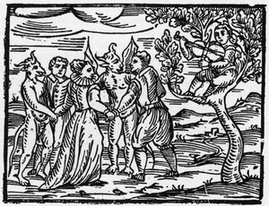 السحرة في يوم السبت يرقصون على صوت الكمان - "الخلاصة Maleficarum" ، ويتناول عن الساحرات وشرورهم وفرزهم بقلم فرانشيسكو ماريا غوازو أو Guaccio أو Guaccius (15 ؟؟ -16 ؟؟) 1608 المجموعة الخاصة بواسطة مجهول مجهول