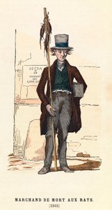 بائع سم الفئران في باريس عام 1845 ، نقش ، مجموعة خاصة - بائع سم الفئران في باريس بواسطة مجهول مجهول