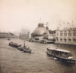 المعرض العالمي لعام 1900 - المعرض العالمي لعام 1900 في باريس: منظر بانورامي لنهر السين ، الضفة اليسرى - مجموعة خاصة بواسطة مجهول مجهول