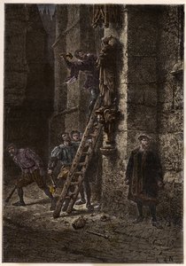 War of Religions - Iconoclasme - Destruction of sacred objects by heretics (Protestants) in the 16th century in France - Heretic Iconoclasts in France - Iconoclastic Fury - Protestants Destroy Images of Mary and the Christ-Child - engraving from “” L