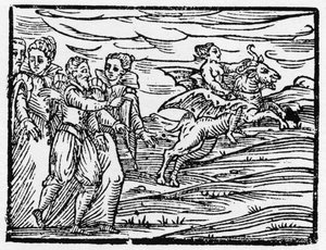 ساحرة تركب ماعز - "" الخلاصة Maleficarum "" ، وتتناول السحرة وأشرارهم وفرزهم بقلم فرانشيسكو ماريا جوازو أو Guaccio أو Guaccius (15 ؟؟ -16 ؟؟) 1608 Private Collection بواسطة مجهول مجهول