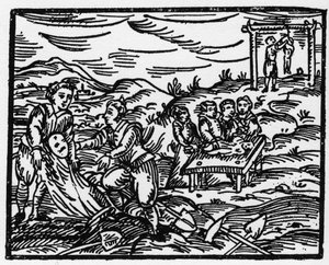 السحرة لردع الموتى في المقبرة - "" الخلاصة Maleficarum "" ، يتعامل مع السحرة وأشرارهم وفرزهم بقلم Francesco Maria Guazzo أو Guaccio أو Guaccius (15 ؟؟ -16 ؟؟) 1608 Private Collection بواسطة مجهول مجهول
