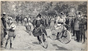سباق سيدات لسباق السرعة في Bois de Boulogne بالقرب من باريس. نقش على "" لو بيتي باريزيان "" في 25/06/1893. بواسطة مجهول مجهول