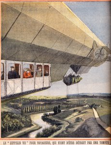 زيبلين السابع للمسافرين الذين دمرتهم عاصفة للتو. نقش على "Le petit parisien" بتاريخ 10/7/1910. مجموعة خاصة. بواسطة مجهول مجهول