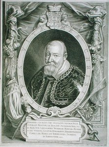 جون جورج الأول (1585-1656) ناخب ساكسونيا ، من 'Portraits des Hommes Illustres' ، نقش بواسطة Coenrad Waumans ، نُشر عام 1706 (نقش)