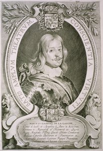 ماغنوس غابرييل (1622-86) كونت دي لا غاردي ، من "بورتريت ديس هومز إيديزيس" ، نقش بواسطة بيتروس دي إيود ، نُشر عام 1706 بواسطة Anselmus van Hulle