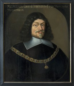 صورة لماكسيميليان فون أوند زو تراوتمانسدورف (1584-1650) ، بواسطة هول ، أنسيلم فان ، بعد (1601 - بعد 1674). زيت على قماش. الأبعاد: 73 × 63 سم. متحف ستوكهولم الوطني بواسطة Anselmus van Hulle