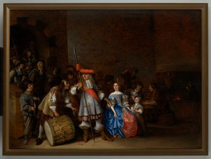 مشهد غرفة الحراسة (زيت على لوح) بواسطة أنتوني (1601-73) بالاميديز