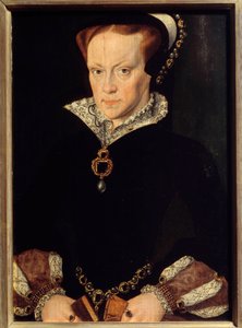 Portrait of Mary Tudor (1516-1558) Queen of England Painting by Antonio Moro (1517-1575) 16th century Sun. 0,32x0,23 m بواسطة بعد أنتوني مور فان داشورست