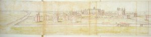 قصر هامبتون كورت من الشمال ، ج .1544 (قلم وحبر ومرحاض على ورق) بواسطة Anthonis van den Wyngaerde