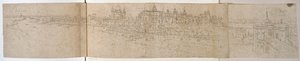 قصر هامبتون كورت من النهر ، c.1544 (قلم وحبر على ورق) بواسطة Anthonis van den Wyngaerde