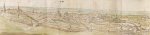منظر بانورامي لوفين من الشمال الغربي ، 1550-1570 بواسطة Anthonis van den Wyngaerde