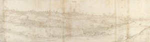 منظر بانورامي لسيغوفيا من الشرق ، 1550-1560 بواسطة Anthonis van den Wyngaerde
