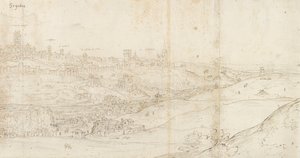 منظر بانورامي لسيغوفيا من الشرق ، 1560-1570 بواسطة Anthonis van den Wyngaerde
