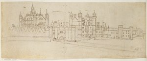 مصلى وبوابة هامبتون كورت ، ج .1544 (قلم وحبر على ورق) بواسطة Anthonis van den Wyngaerde
