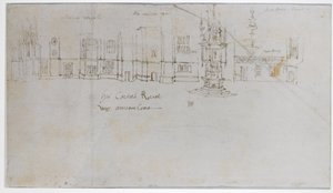 The Fountain Court، Hampton Court Palace، c.1544 (قلم وحبر وقلم رصاص على ورق) بواسطة Anthonis van den Wyngaerde