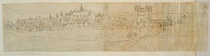 منظر هامبتون هامبتون من الشمال ، من "بانوراما لندن" ، ص 1544 (قلم وحبر على ورق) بواسطة Anthonis van den Wyngaerde