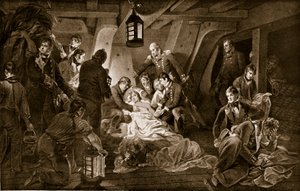 وفاة نيلسون ، 1805 ، رسم توضيحي من "قصة هتشنسون عن الأمة البريطانية" ، ج .1923