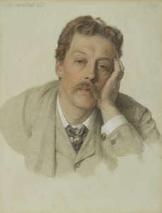 تشارلز أغسطس هاول ، 1882 (طباشير ملون على ورق أزرق باهت)