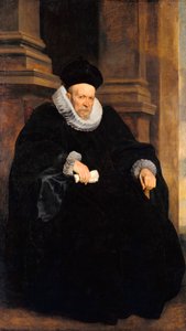 "" صورة لرجل نبيل من جنوة "(صورة لرجل من جينوفيز) لوحة رسمها أنطونيس فان ديك (1599-1641) ألوان زيتية على قماش ج 1621 قاتمة 203 × 117،3 سم ستاتليش موسين ، برلين بواسطة أنتوني فان ديك