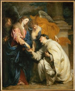 الخطوبة الصوفية للطوباوي هيرمان يوسف مع مريم العذراء (زيت على قماش) بواسطة أنتوني فان ديك