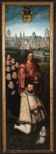 صورة لخوان باردو الثاني وزوجتيه آنا إنجينيولانت وماريا أنكيمانت بواسطة Anthuenis (1536-1613) Claeissins أو Claeissens