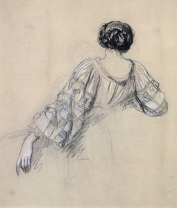 ظهر امرأة شابة (دراسة عن "الملاريا") (طباشير على ورق) بواسطة أنطوان أوغست إرنست هربرت أو هيبرت