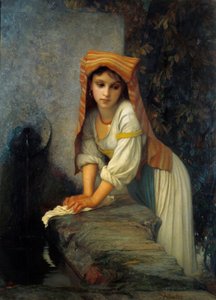 يونغ لافاندير لوحة لإرنست هيبرت (1817-1908) شمس القرن التاسع عشر. 0،88x1،2 م باريس ، متحف هيبيرت
