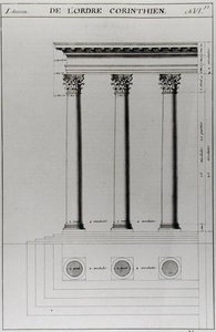 Ms 1031 Fol. 51 الأمر الكورنثي ، من "Traite des Orders d'Architecture" بواسطة أنطوان بابوتي ديسغوديتس