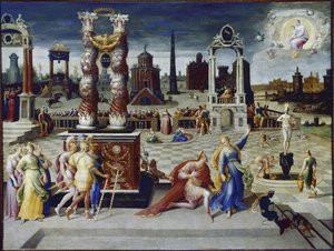 الإمبراطور أغسطس وعرافة تيبورتين (زيت على قماش ، حوالي 1575-1580) بواسطة أنطوان كارون